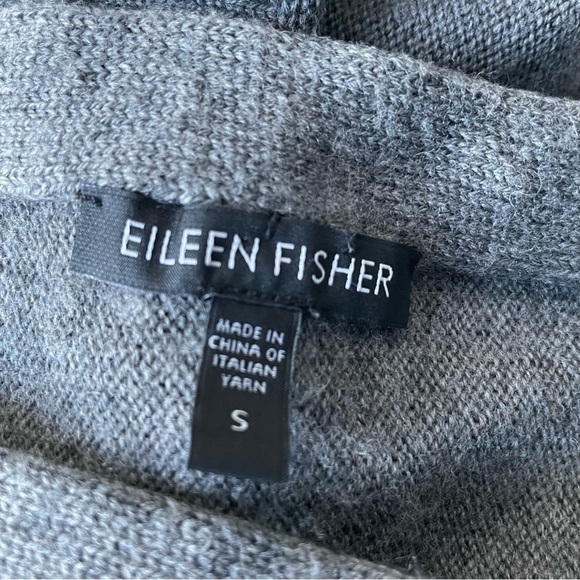 Eileen Fisher 100% merino wool boatneck rolled sleeve Sweater gray 35322 - Picture 9 of 11